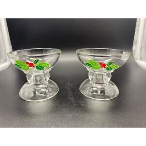 Vintage 1981, Avon Christmas Holiday Hostess Collection, Holiday Candle‎ Holders